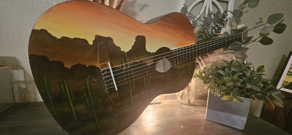 Johnson Acoustic Guitar Turned Art!