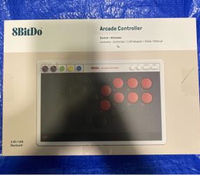 8Bitdo All-Button Arcade Wireless Controller for Switch/Switch 2 & Windows Low-profile Mechanical Switches, 4 Programmable Buttons with fast-mapping,