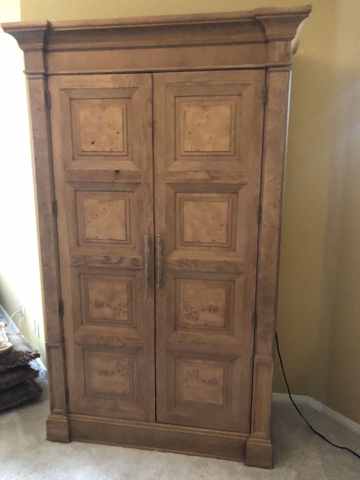 Solid Burl-wood Modern Multipurpose Cabinet