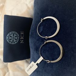 Nice And Bella Rhodium Hoops 