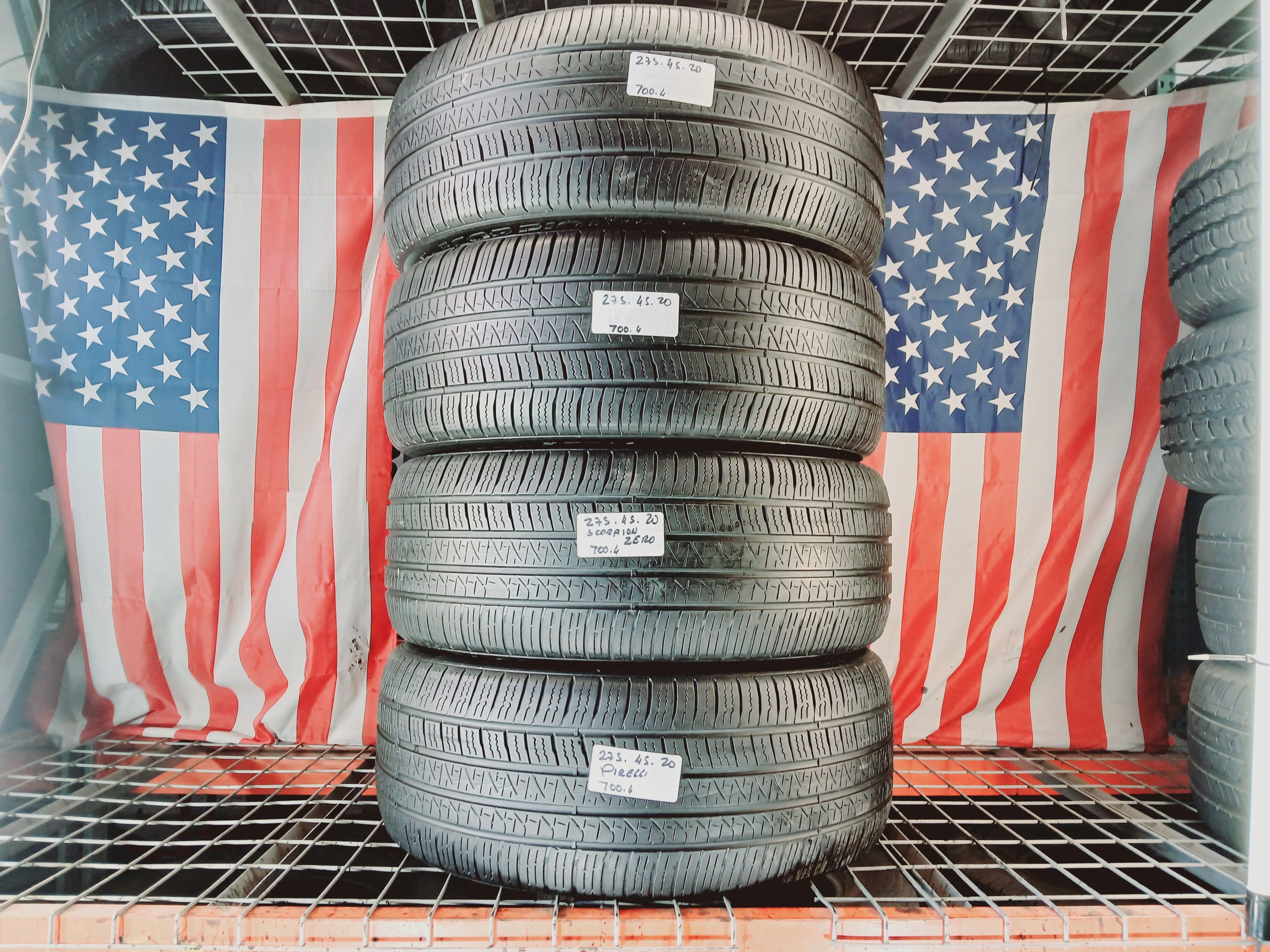 275/45R20 PIRELLI SCORPION ZERO A/S 275 45 20 USED TIRES SET OEM REPLACEMENT BMW X5 X6 AUDI Q7 ACURA MDX JEEP GRAND CHEROKEE RANGE ROVER MERCEDES-BENZ