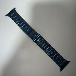 Compatible Apple Watch Series 42 44 45 Stainless Steel Bracelet BLUE New