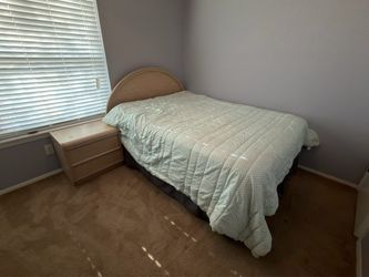 Queen bed frame and nightstand