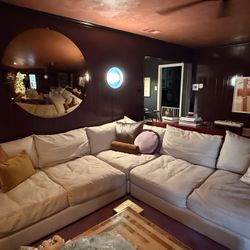 Large Modern Ivory Deep Sectional 