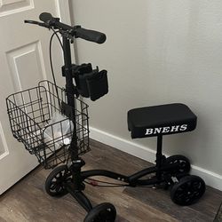BNEHS Knee Scooter with Adjustable Cup Holder Folding Knee Scooters for Injuries