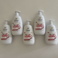 Dove Advanced Care Nourishing Hand Wash for Women Peach & Rice Milk 12oz , (5)/$12