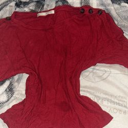 SMALL- red cropped long sleeve
