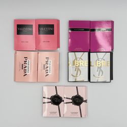 10 PCS DESIGNER PERFUME SAMPLES PRADA YSL V&R VALENTINO SET