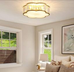 Luxury Crystal Ceiling Light
Fixtures 4-Light Brass Glass