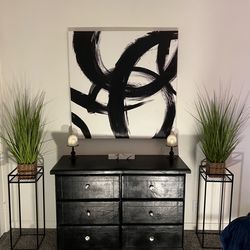 Black Six drawer dresser