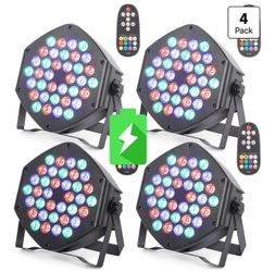 Wireless Rechargeable Par Can Lights 4 Pack