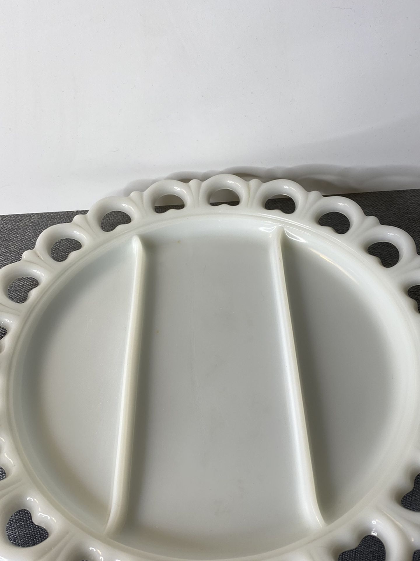 Divided Milk Glass Plate