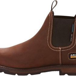 NEW SZ 8 Wide Work Boots Ariat Men Groundbreaker Chelsea Waterproof Steel Toe Boot