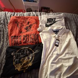 Mens True Religion T Shirt Both Large, Tommy Hilfiger Shirt XL, Nike Shirt Large