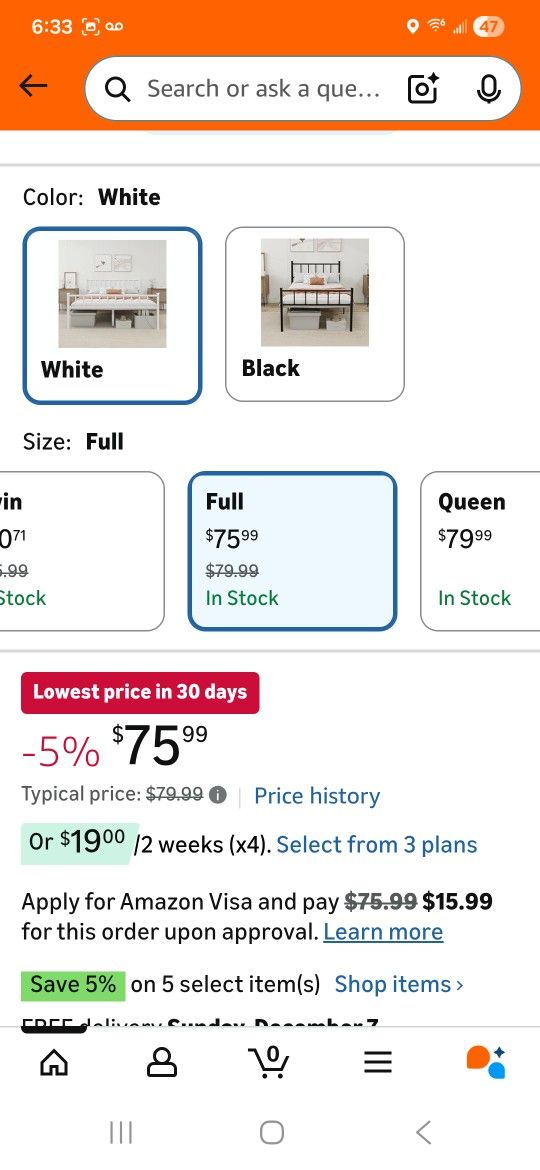 White Bed Frames (In Box)