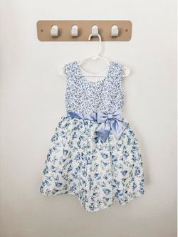 Jona Michelle Girls Blue Floral Dress – Size 4T