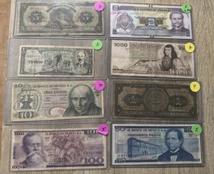 Mexican Bill And US coins