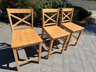 Barstool, 24" Hardwood x 3 - natural wood