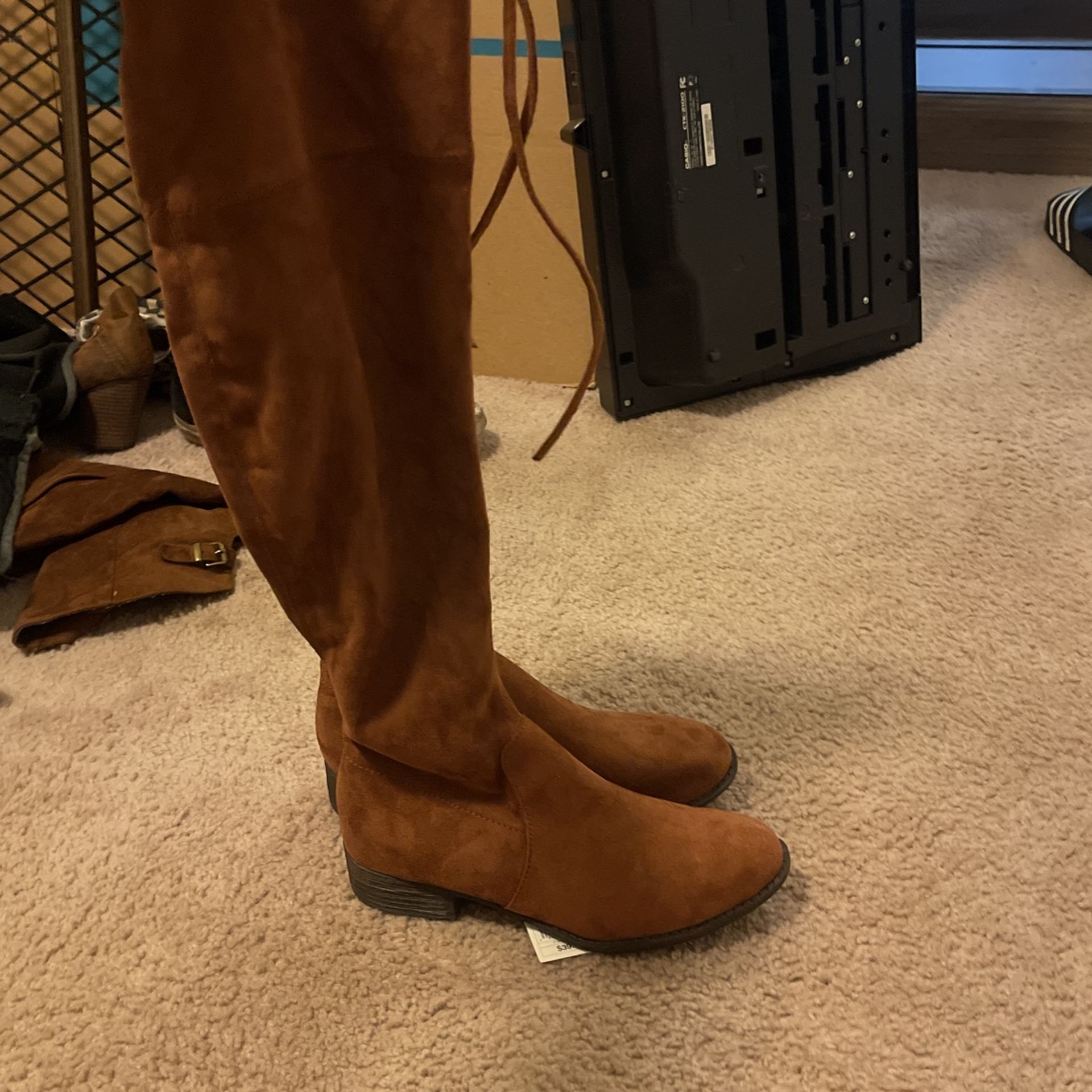 Brown Suede Woman Boots 