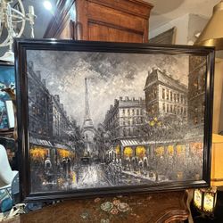 Vintage Oil On Canvas Signed 52 By 41 