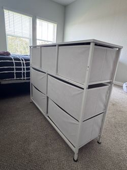 White 7-Drawer Fabric Dresser