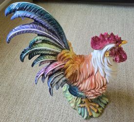 Magalica Ceramic Large Colorful Rooster By Intrada Made in Italy