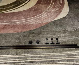 Bronze Curtain Rod Set with Brackets