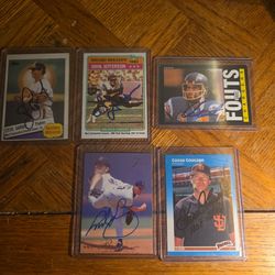 Baseball Card Lot + 5 Signed Autos + Sealed Pack (Gwynn, Gossage, Fouts)