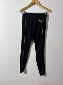 Victoria Secret Pink High Waist Full Length Black Legging Logo Used Size: S
