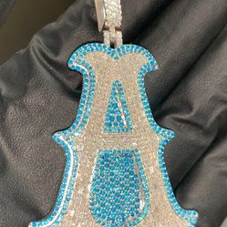 Silver With Moissanite Diamond Initial Pendat