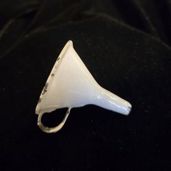 Miniature Vintage Porcelain Enamelware Funnel