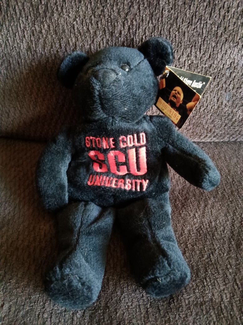 1999 WWF Attitude Bears SCU Stone Cold University Bear (8194 of 13,980)