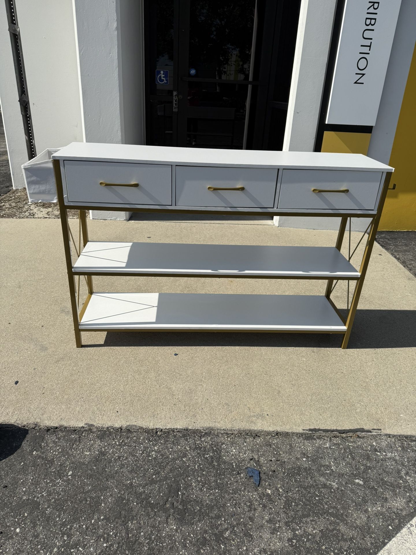White & Gold Console Table 