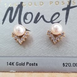 New Carded Earrings by Monet 