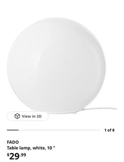 Used FADO Table lamp, white, 10"