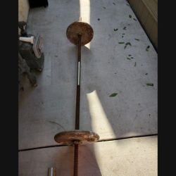 Standard Straight Bar,  With  2 25pd Plates,  And 2 Barbells 