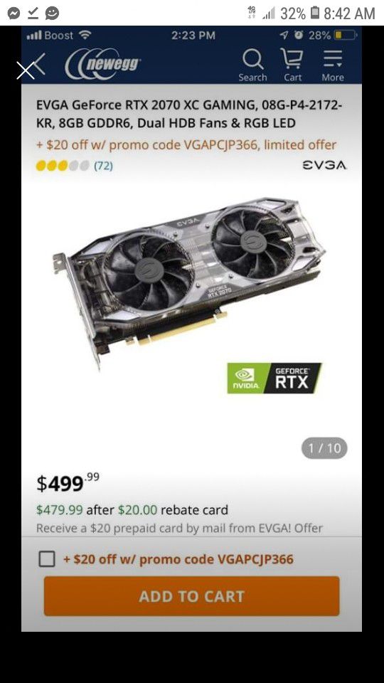 Brand new still have box retails for 500 dollars it’s a top graphics card in the market you can maximize your frames
