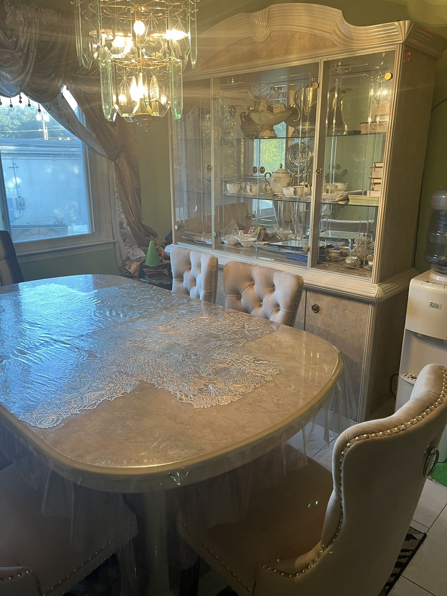 Dining table & china with glass (Free)