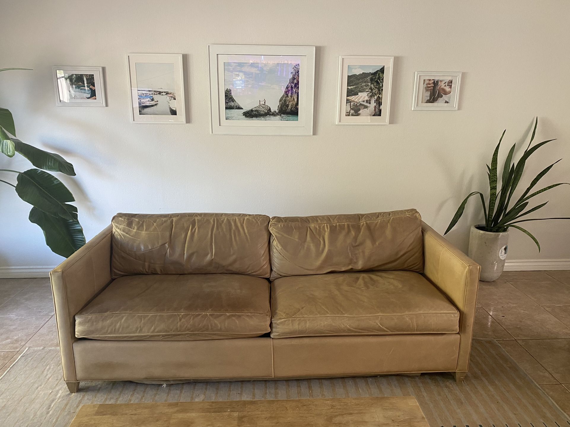 Real Leather Sleeper Sofa Couch
