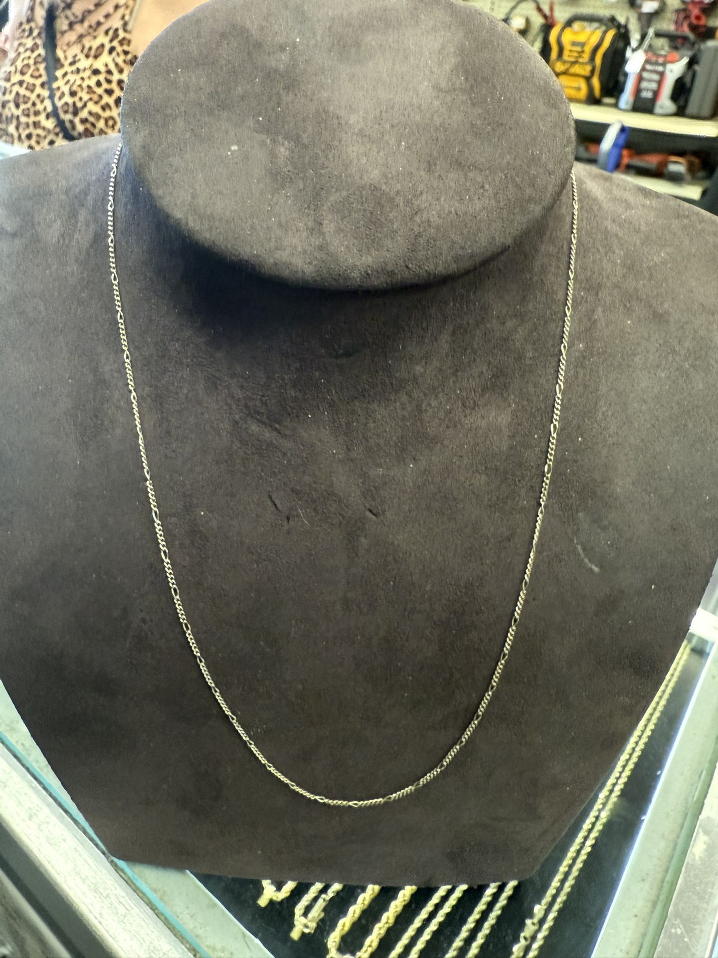 10KT White Gold Figaro Chain 39778-1