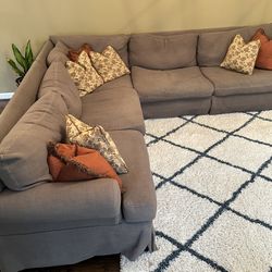 Walter E Smith Sectional Sofa Couch And Pillows 