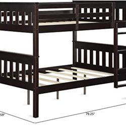 Full Over Full Wood Bunk Bed