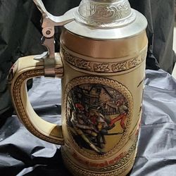 ''90's Vintage Budweiser Beer Stein W/Lid