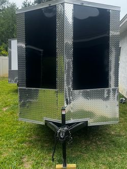 Enclosed Cargo Trailer Black Diamond Plate