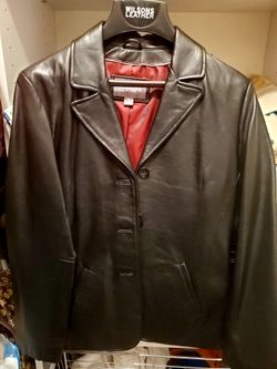 Ladies M Black Leather Jacket ( Wilsons)