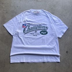 1998 Logo Athletic New York Jets AFC Champion Graphic T Shirt