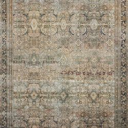 9'-6" x 14', 13" Thick, Area Rug, Soft, Durable, Vintage Inspired, Distressed, Low Pile, Non-Shedding