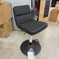 33.5 in. Black/Black Mid Metal Bar Stool