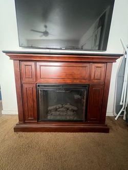 Electric Fireplace with Black Galaxy Granite Top