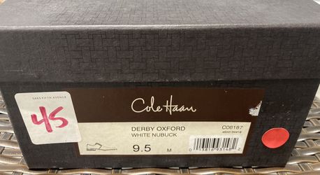 COLE HAHN Derby Oxford White Nubuck 9.5 D